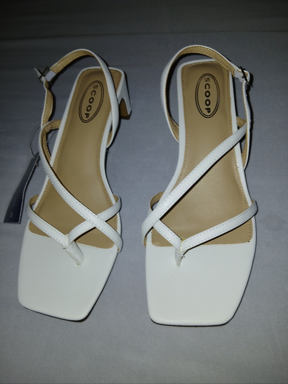 Scoop Slip On Kitten Heel Pumps - White - Size 10
